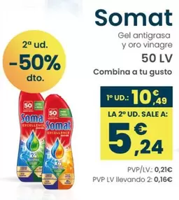 Oferta de Somat - Gel Antigrasa Y Oro Vinagre por 10,49€ en Clarel