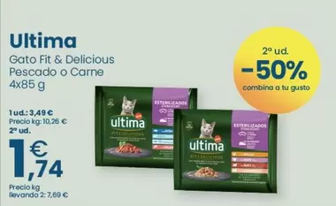 Oferta de Ultima - Gato Fit & Delicious Pescado O Carne por 3,49€ en Clarel