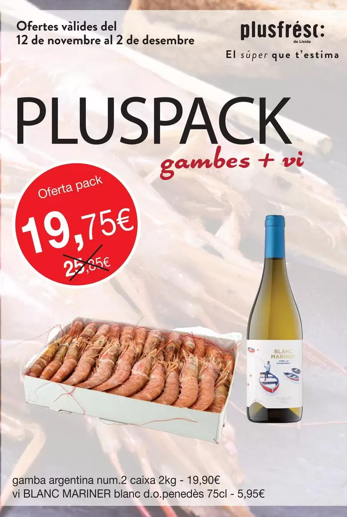 Oferta de Gamba Argentina por 19,75€ en Plusfresc