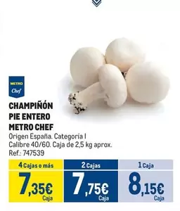 Oferta de Chef - Champiñón Pie Entero por 8,15€ en Makro