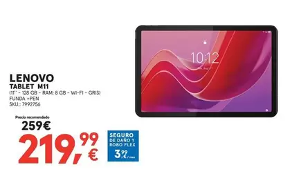 Oferta de Lenovo - Tablet M11 por 219,99€ en Worten