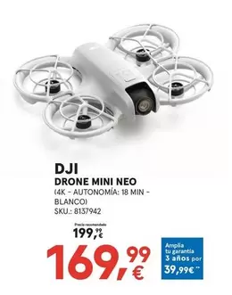 Oferta de Dji - Drone Mini Neo por 169,99€ en Worten