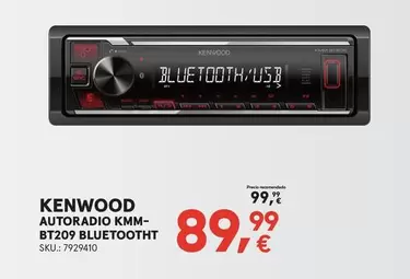 Oferta de Kenwood - Autoradio Kmm-bt209 Bluetooth por 89,99€ en Worten