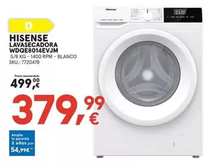 Oferta de Hisense - Lavasecadora Wd068014evjm por 379,99€ en Worten