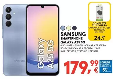 Oferta de Samsung - Smartphone Galaxy A25 5G por 179,99€ en Worten