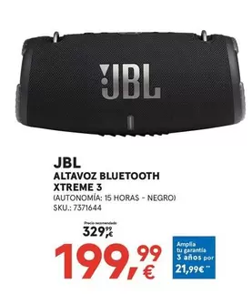 Oferta de JBL - Altavoz Bluetooth Xtreme 3 por 199,99€ en Worten