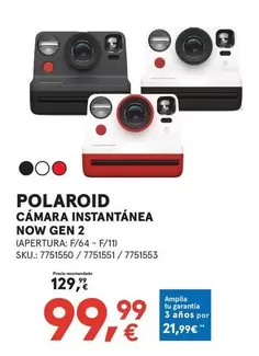 Oferta de Polaroid - Camara Instantanea Now Gen 2 por 99,99€ en Worten