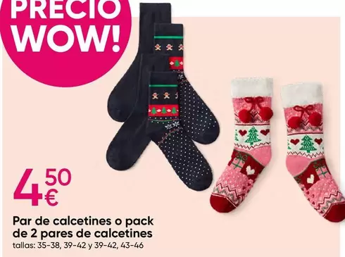 Oferta de Wow! - Par de calcetines o pack de 2 pares de calcetines por 4,5€ en Pepco