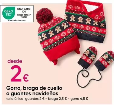 Oferta de TEX - Gorro, Braga De Cuello O Guantes Navidenos por 2€ en Pepco