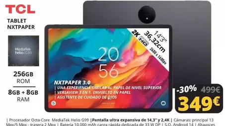 Oferta de TCL - Tablet Nxtpaper por 349€ en Dynos Informática