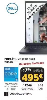 Oferta de Dell - Portatil Vostro 3520 2h66g por 495€ en Dynos Informática