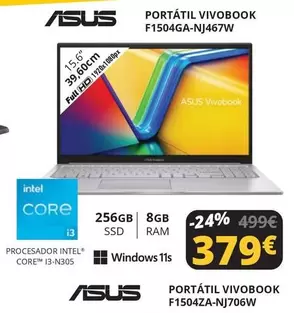 Oferta de Asus - Portatil Vivobook F1504ga-NJ467w por 379€ en Dynos Informática