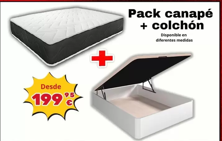 Oferta de Pack Canapé + Colchon por 199,95€ en Konfortard