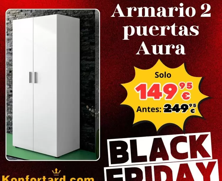 Oferta de Aura - Armario 2 Puertas por 149,95€ en Konfortard