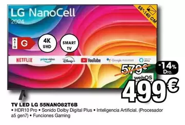 Oferta de LG - Tv Led 55NANO82T6B por 499€ en Expert