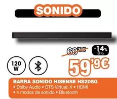 Oferta de Hisense - Barra Sonido Hs205g por 59,9€ en Expert