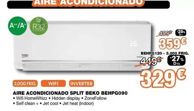 Oferta de Wifi - Aire Acondicionado Split Behpg090 por 329€ en Expert