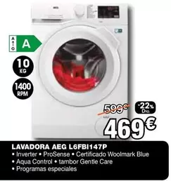 Oferta de AEG - Lavadora L6fb1147p por 469€ en Expert