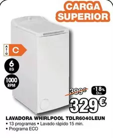 Oferta de Whirlpool - Lavadora TDLR6040LEUN por 329€ en Expert