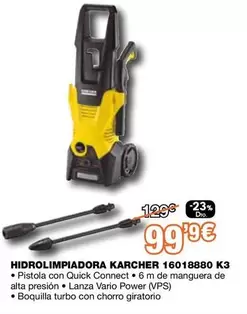 Oferta de Kärcher - Hidrolimpiadora 16018880 K3 por 99,99€ en Expert