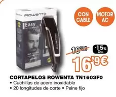 Oferta de Rowenta - Cortapelos Tn1603f0 por 16,9€ en Expert