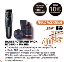 Oferta de Braun - Barbero  Pack Bt5450 + Mnses por 40,9€ en Expert