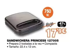 Oferta de Princess - Sandwichera 127005 por 17,9€ en Expert