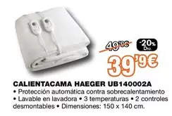 Oferta de Haeger - Calientacama  UB140002A por 39,9€ en Expert