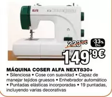 Oferta de Alfa - Maquina Coser  Next830+ por 149,9€ en Expert