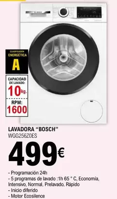 Oferta de Bosch - Lavadora WGG256ZOES por 499€ en E.Leclerc