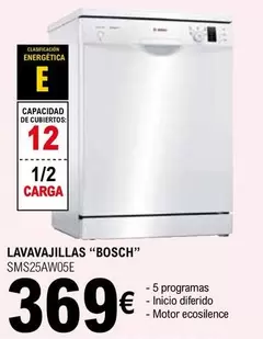 Oferta de Bosch - Lavavajillas SMS25AW05E por 369€ en E.Leclerc