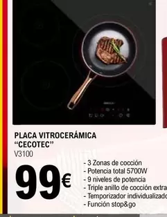 Oferta de Cecotec - Placa Vitroceramica  por 99€ en E.Leclerc