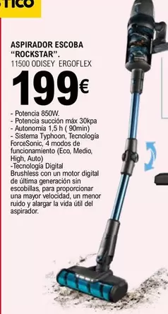 Oferta de Rockstar - Aspirador Escoba por 199€ en E.Leclerc