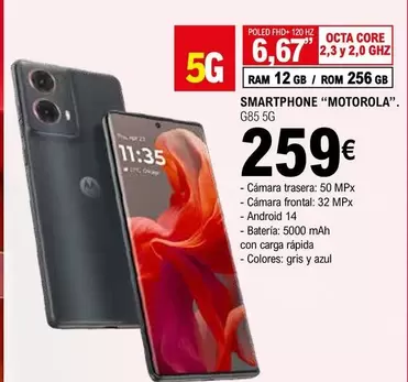 Oferta de Motorola - Smartphone G85 5G por 259€ en E.Leclerc