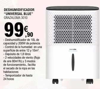 Oferta de Universal Blue - Deshumidificador por 99,9€ en E.Leclerc