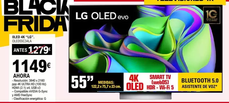 Oferta de LG - Oled 4K OLED55C34LA por 1149€ en E.Leclerc