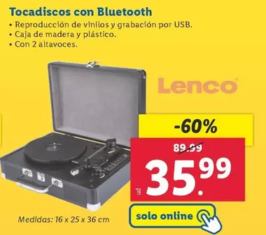 Oferta de Lenco - Tocadiscos Con Bluetooth por 35,99€ en Lidl