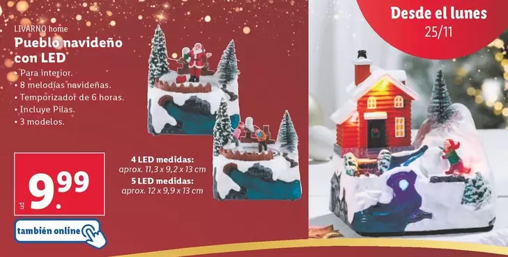 Oferta de Livarno Home - Pueblo Navideño Con LED por 9,99€ en Lidl