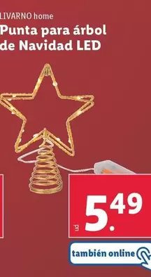 Oferta de Livarno Home - Punta Para Árbol De Navidad LED por 5,49€ en Lidl