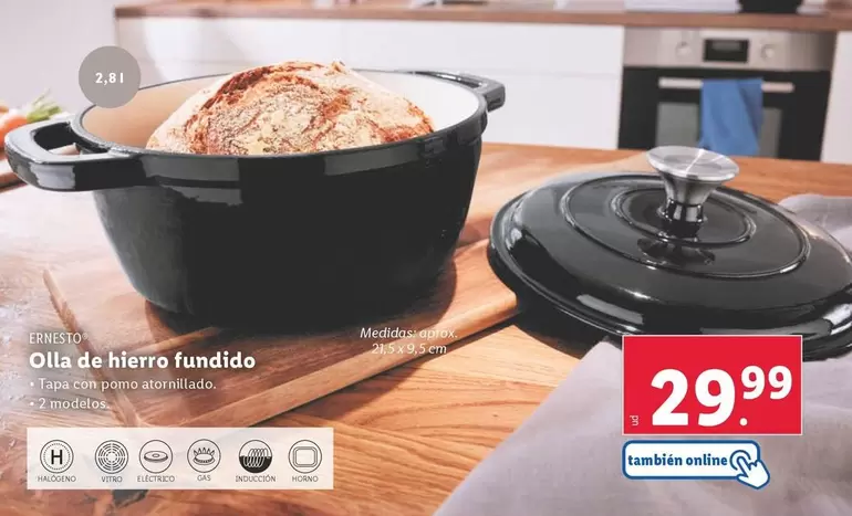 Oferta de Ernesto - Olla De Hierro Fundido por 29,99€ en Lidl