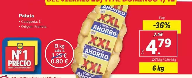 Oferta de Patata por 4,79€ en Lidl