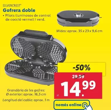 Oferta de SilverCrest - Gofrera Doble por 14,99€ en Lidl