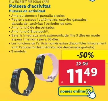 Oferta de Silvercrest Personal Care - Pulsera De Actividad por 11,49€ en Lidl