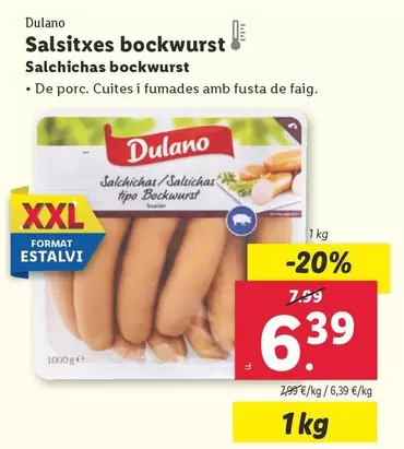 Oferta de Dulano - Salchichas Bockwurst por 6,39€ en Lidl