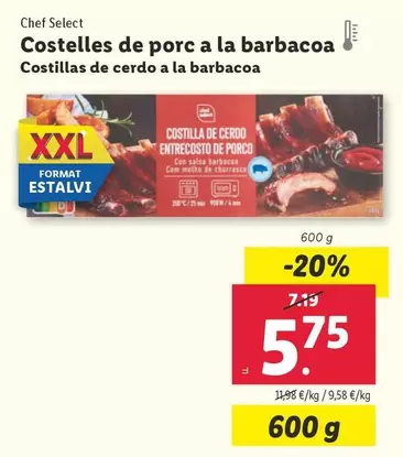 Oferta de Chef Select - Costillas De Cerdo A La Barbacoa por 5,75€ en Lidl