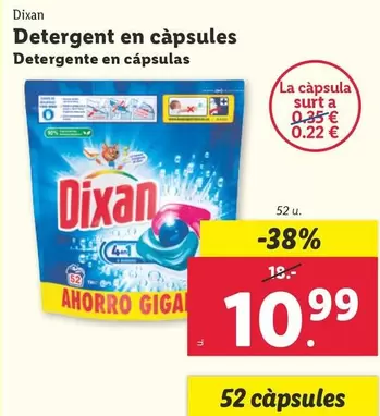 Oferta de Dixan - Detergente En Cápsulas por 10,99€ en Lidl