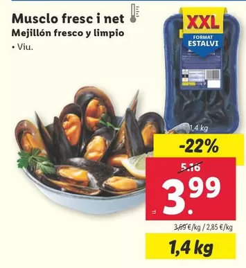 Oferta de Mejillón Fresco Y Limpio por 3,99€ en Lidl