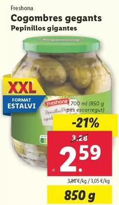 Oferta de Freshona - Pepinillos Gigantes  por 2,59€ en Lidl