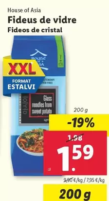 Oferta de House Of Asia - Fideos De Cristal por 1,59€ en Lidl