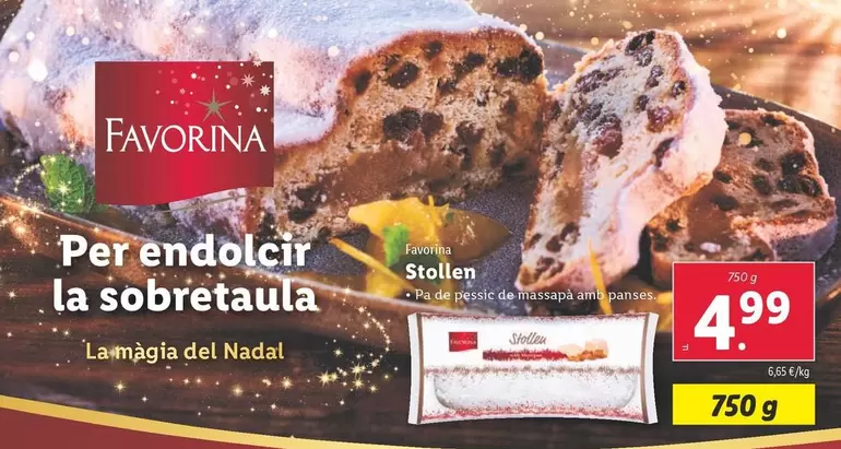 Oferta de Favorina - Stollen  por 4,99€ en Lidl